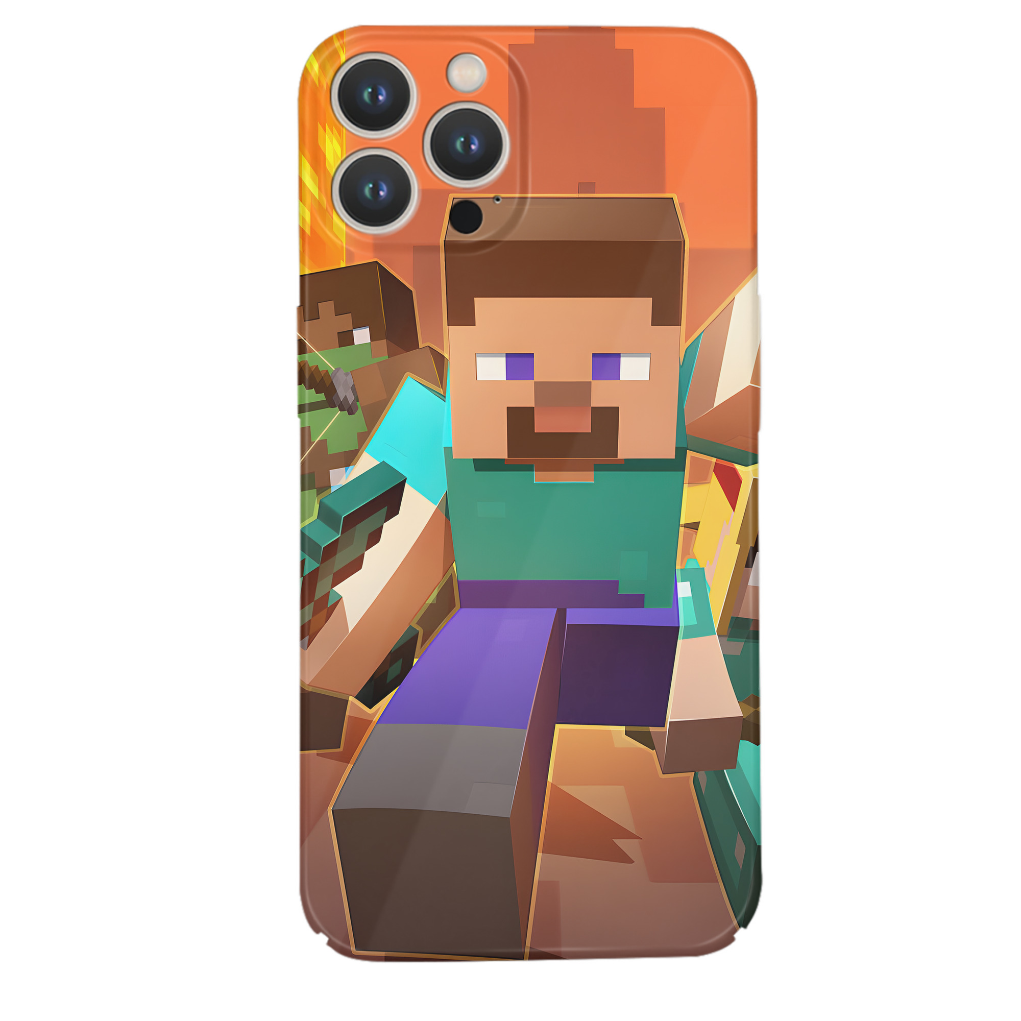 （画像用） マインクラフト ブロックの世界 Minecraft MC Block world 【iPhone 14シリーズ対応】ハードケース